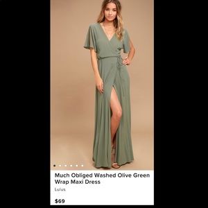 Lulus Olive Wrap Maxi Dress
